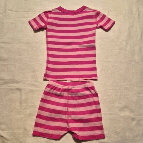 Hanna Andersson girls size 90 or 3T 2 tone pink pajamas, top has faint stains - Picture 5 of 7